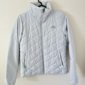 North face puffer jacket light gray size small